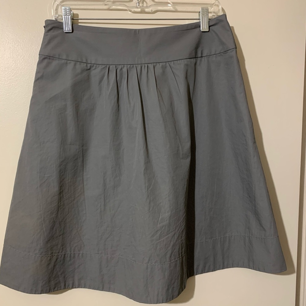 J Crew Gray Flowy Skirt with Pockets